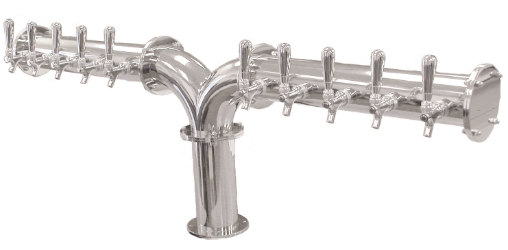 Albatross "Y" Chrome Finish S/S Brewery Style Tower, 4" Column, Glycol Ready