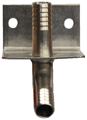 S/S Barbed Elbow Wall Bracket For 3/8" Barrier Tubing