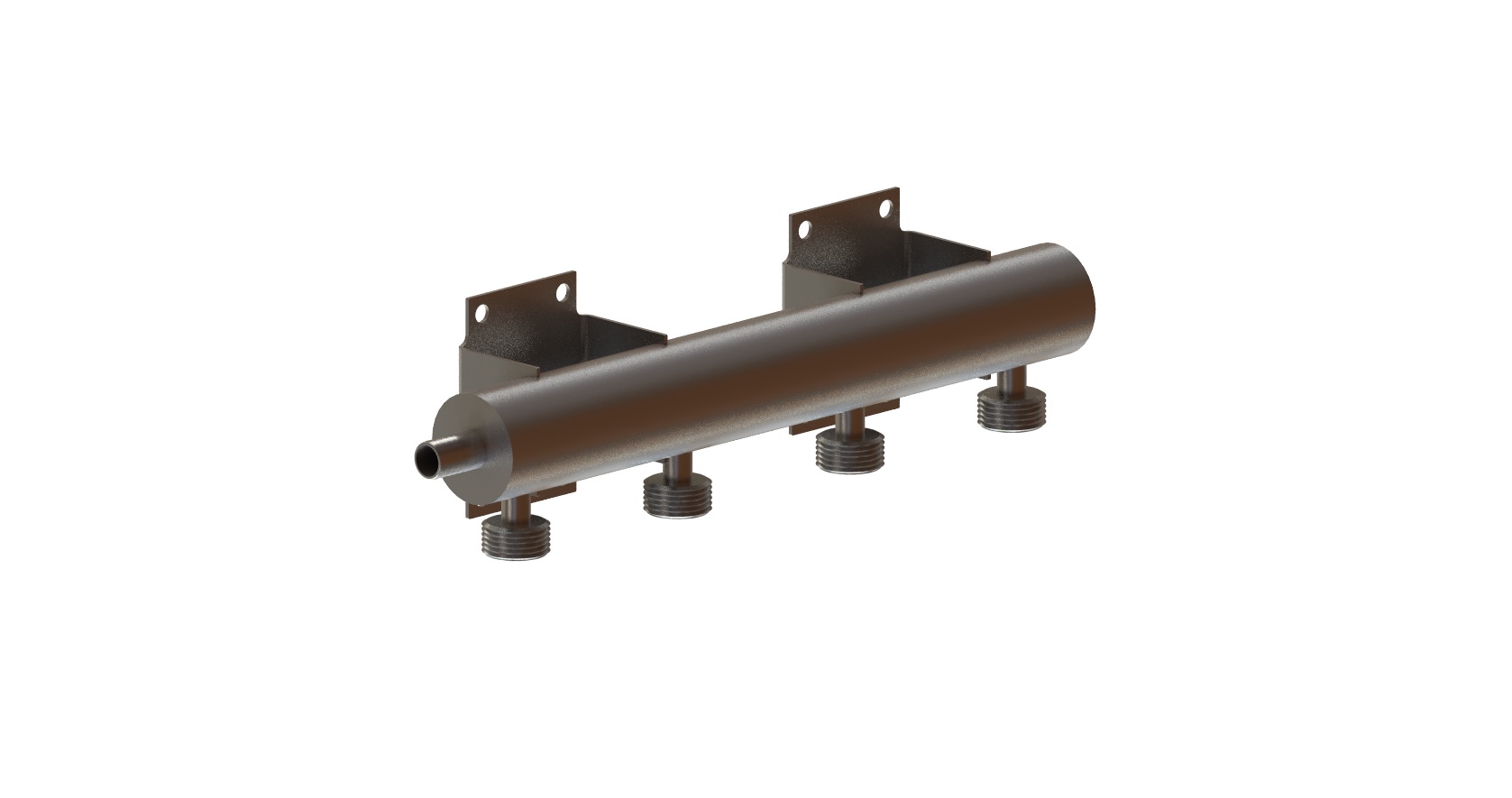 S/S Four Product Horizontal Mount Flooded Beverage Manifold (Beer Thread)