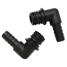 Set Of Two 3/8"-1/2" Barb Elbow Fittings For Flojet Beer Pump & Reversal Valve