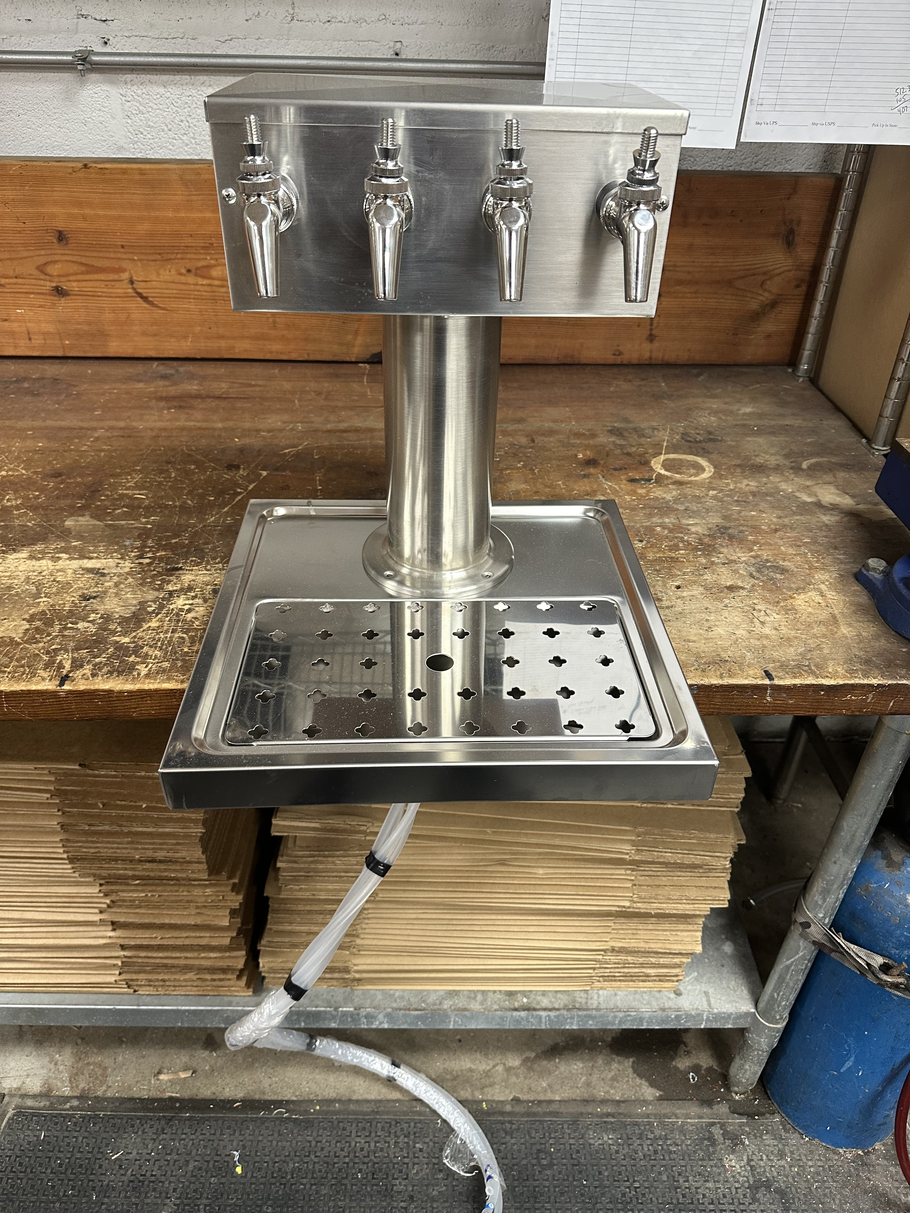 4 Tap Tower with Drip Tray - Air Cooled