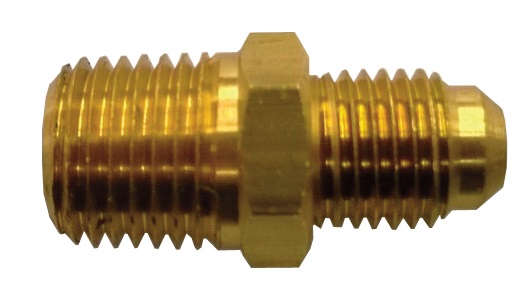 1/4" X 1/4" Brass Male Flare X LEFT HAND Male Pipe Thread Union - With Check Valve