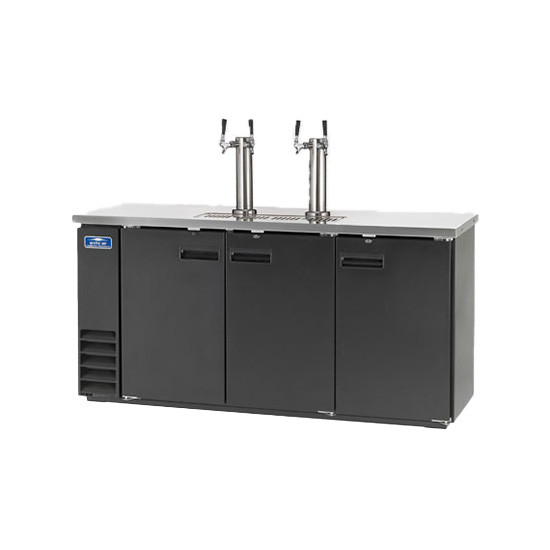 Arctic Air ADD72R-2 Black 2 Double Tap Kegerator Beer Dispenser