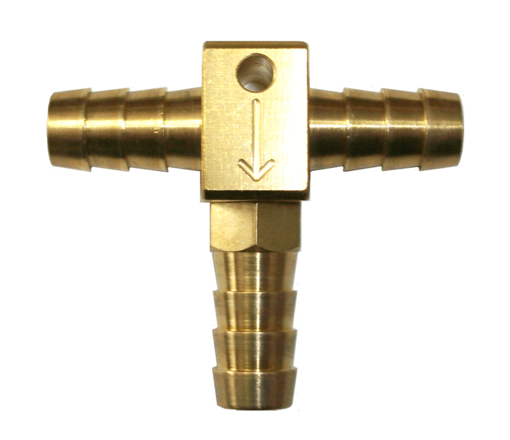 Barbed "T" With Check Valve - 3/8"