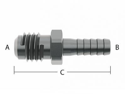1/4″ Barb to 5/16″ Male Flare Adapter - 304 Stainless Steel