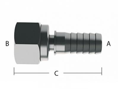 3/8" x 1/4" Swivel Hose Stem & Nut Assembly