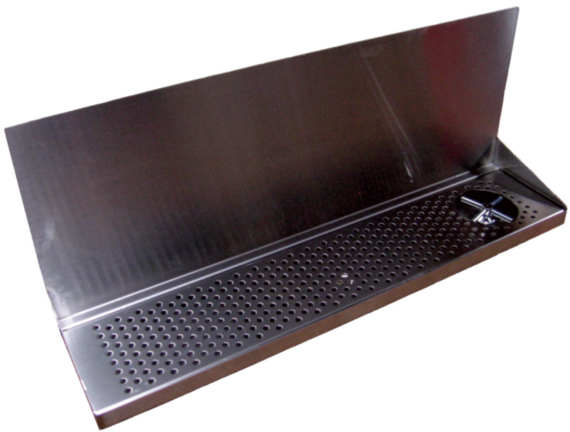 30" W X 8" D X 14-1/2" H S/S Wall Mount Drip Tray- With Glass Rinser