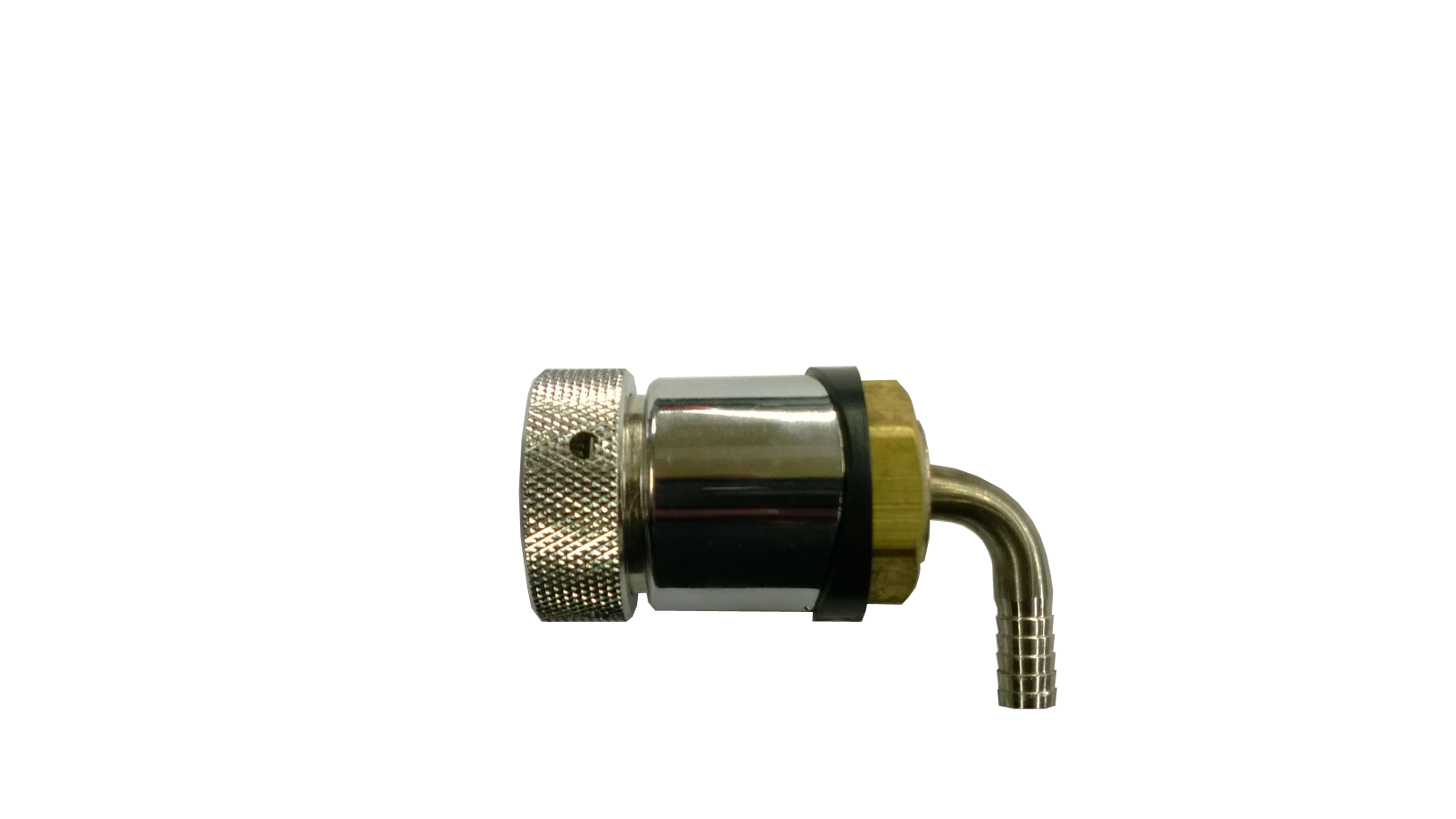 1-3/4" Tower Shank Assembly With 1/4" Barbed Elbow And Curved Chrome Sleeve