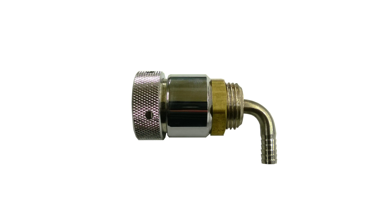 1-3/4" Tower Shank Assembly With 1/4" Barbed Elbow And Straight Chrome Sleeve