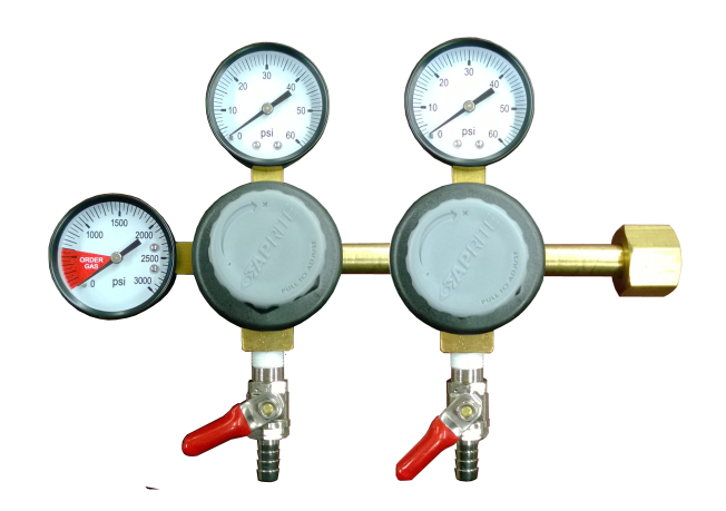 Double Body 160 X 160 PSI Polycarbonate Double Gauge Co2 Regulator