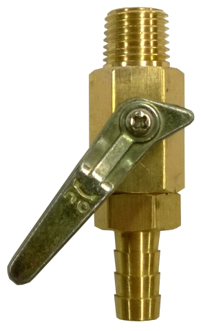 Brass Shutoff With 3/8" Barb & Check Valve