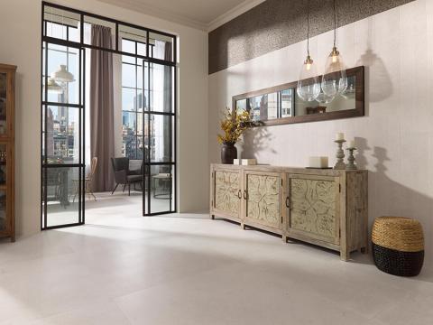 Porcelanosa 47" x 47" Floor Tile in Bottega White