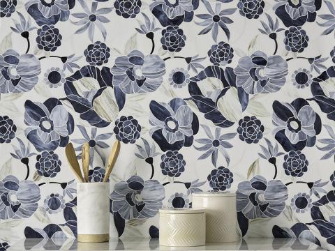 AKDO Botanicus Bloom Angelite Art Glass Mosaic is part of the Botanicus collection by Allison Eden