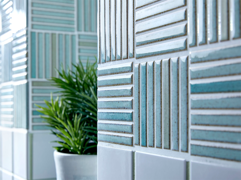 INAX Yohen Glazed Field Tile in Light Turquoise Blue