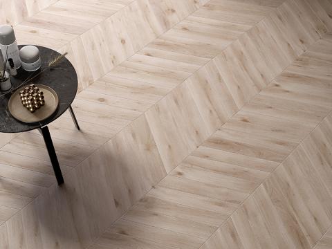 Genrose Insignia Porcelain 3 x 16 Chevron in Bone Matte