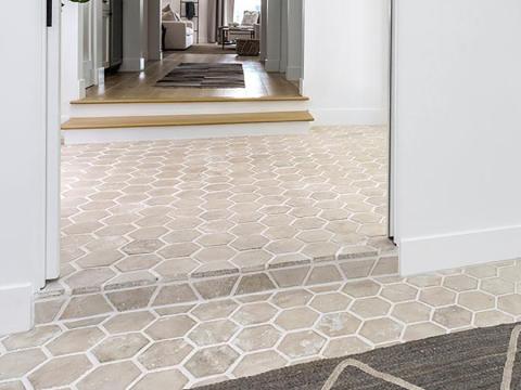 ARTO Artillo 6" Hexagon in Early Gray with a Vintage Texture