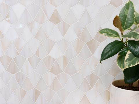 Oceanside Paragon Water-jet Cut Art Glass in Clay Blend (Clay and Clay Matte)