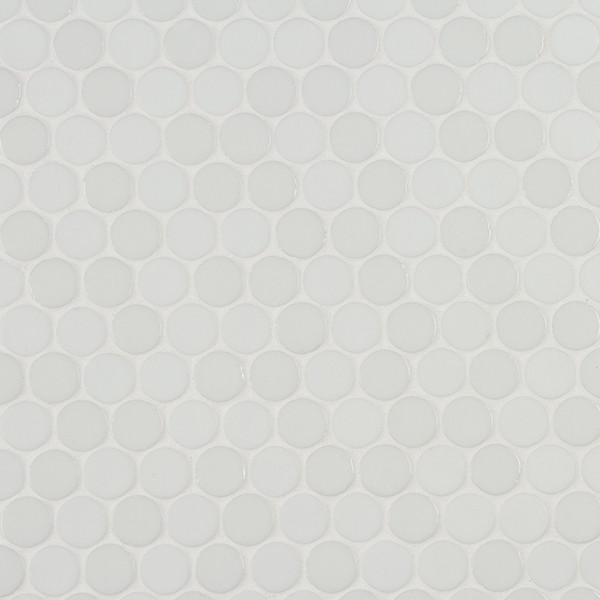 small round white glass tiles