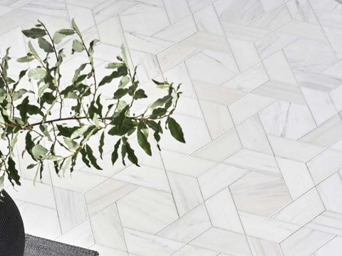 AKDO Infinity Convex Dolomite (H) Hexagon Stone Mosaic