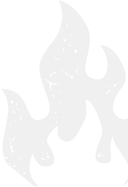 white fire graphic with grey background