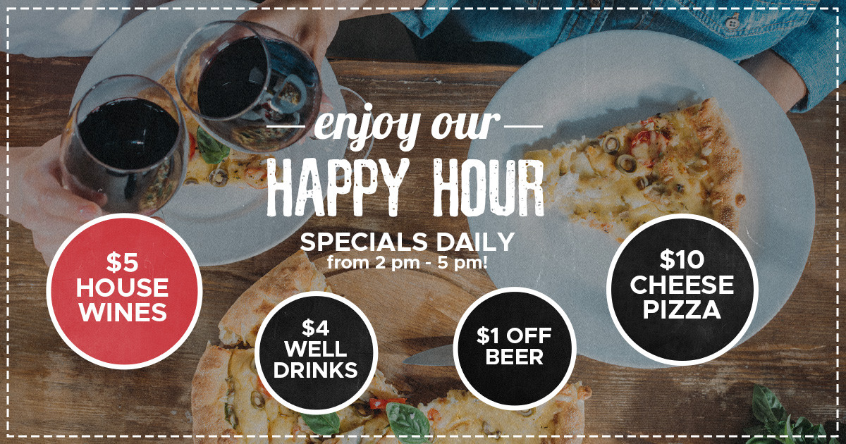 Pizza and wine daily specials at Fire on Main in Victor NY