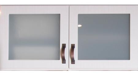 cabinet doors with gray glass inserts