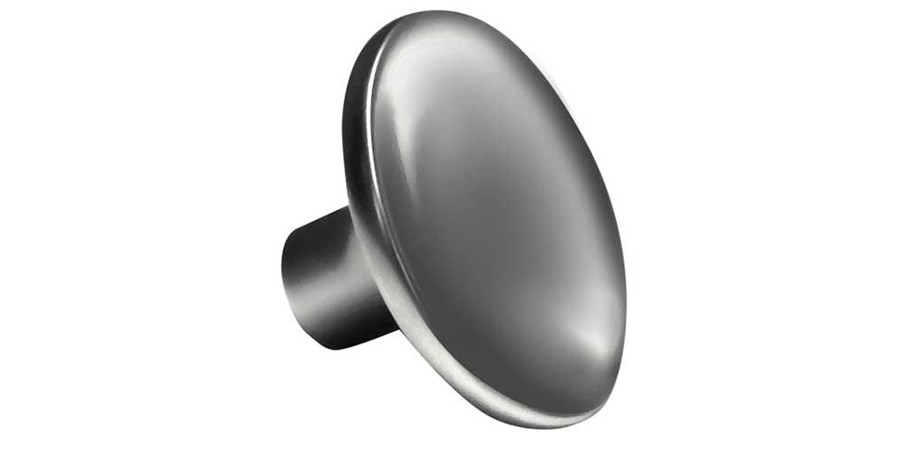 curved round knob slate gray