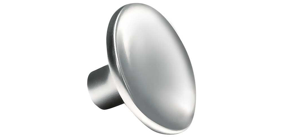 curved round knob polished chrome