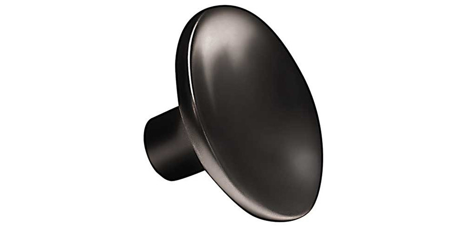 curved round knob black