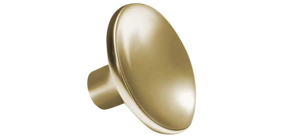 curved round knob matte gold