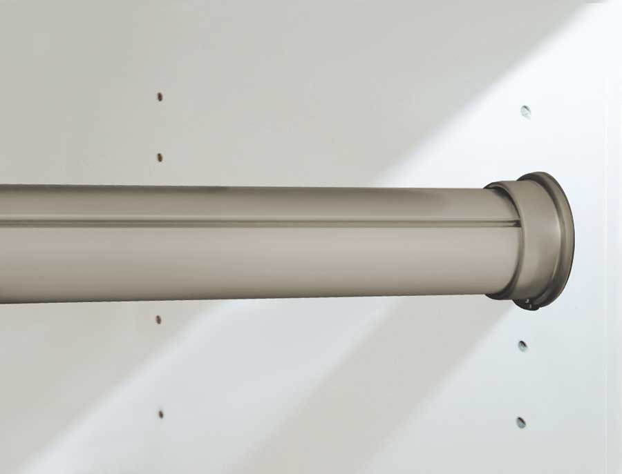 brushed chrome closet rod for clothes