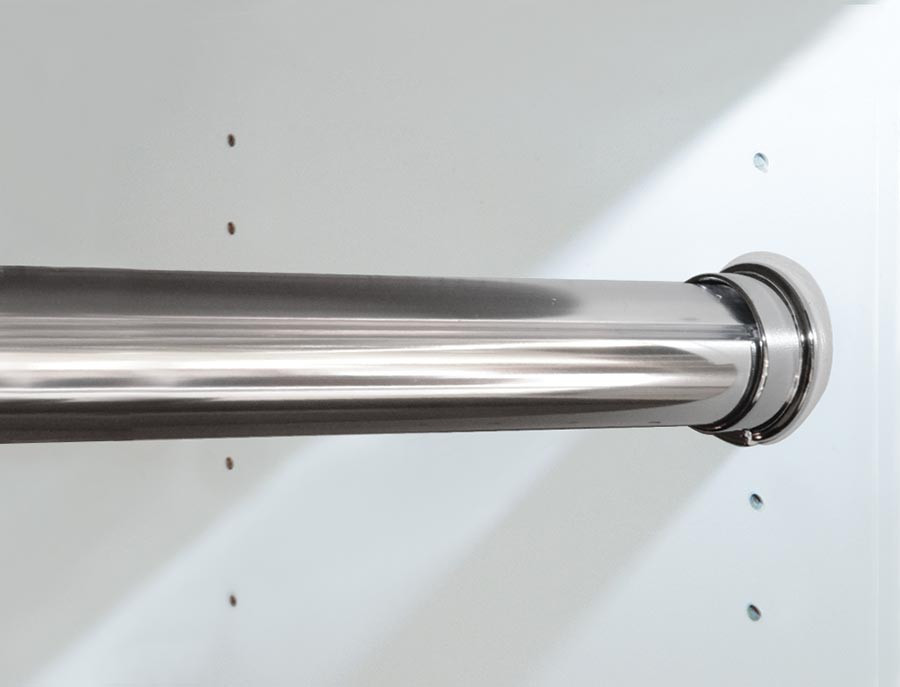 polished chrome closet rod for clothes