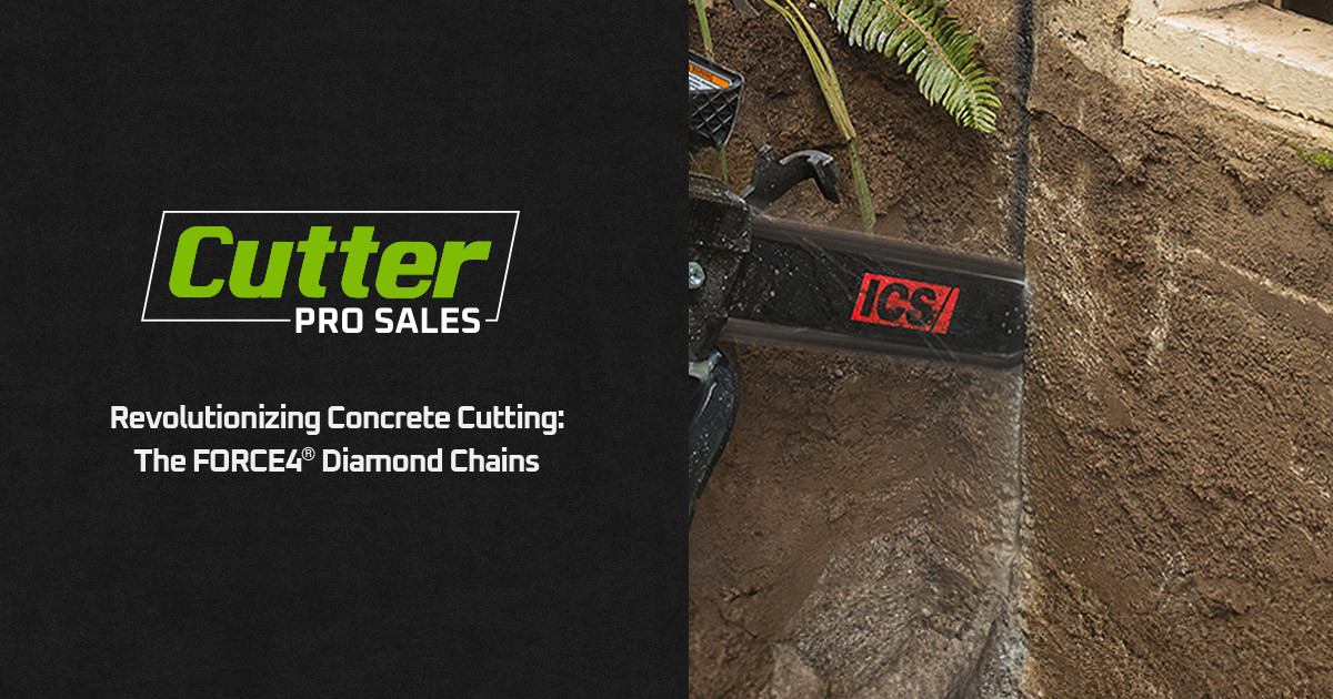 ics force4 diamond chainsaw cutting concrete