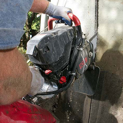 ICS chainsaw cutting concrete