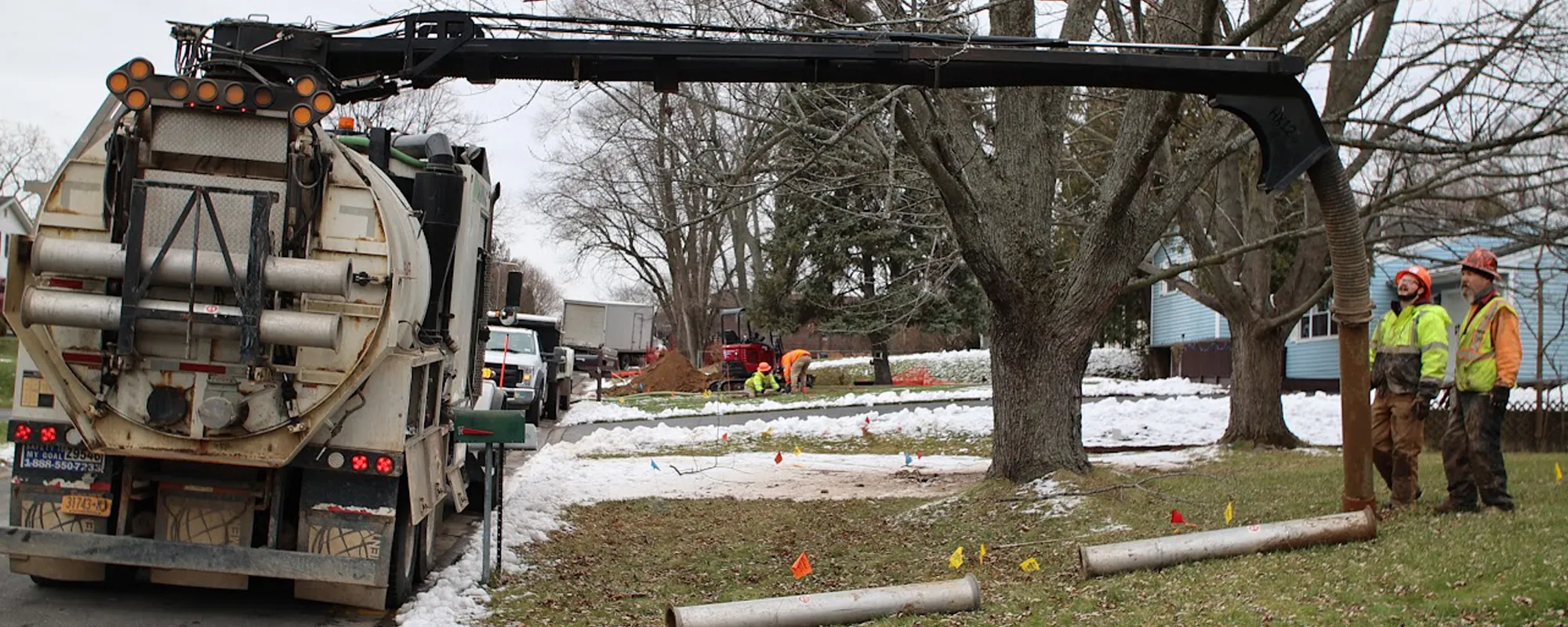 two burrows bros employees working on a jobsite