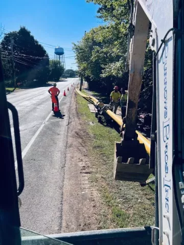 Installing a gas main in Ontario, NY.