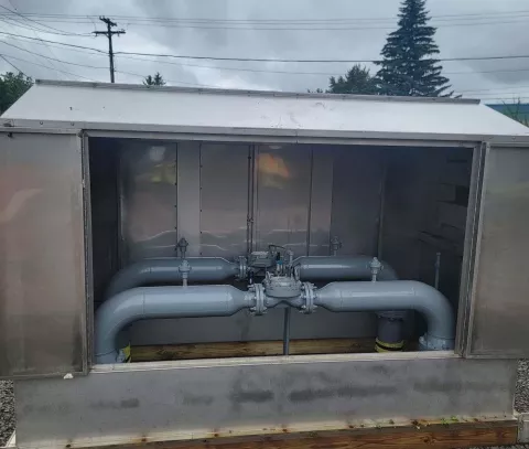 Gas regulator installed in Gates, NY.