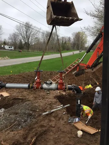 RPZ water main in Rochester, NY.