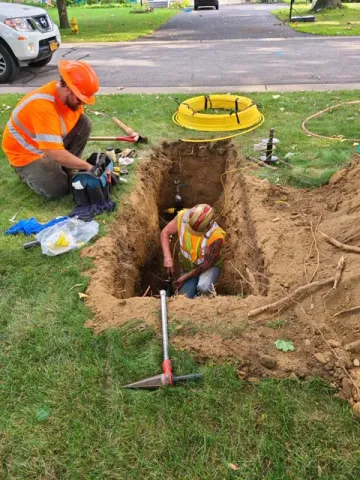 Residential gas line repair in Webster, NY.