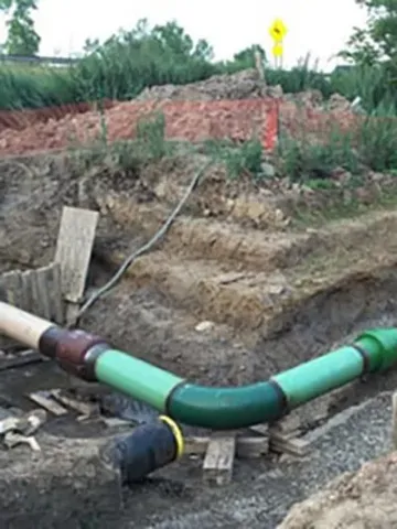 Installation of 20" wrapped steel gas main underneath Route I-90 in Henrietta, NY.