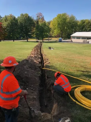 Installing a 2" gas service for Victor High School in Victor, NY.