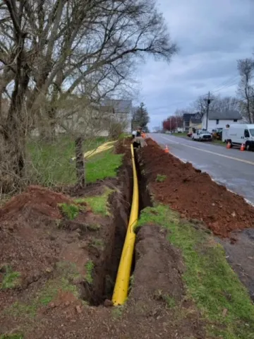Installing 1,200 ft. of 8" gas main in Ontario, NY.