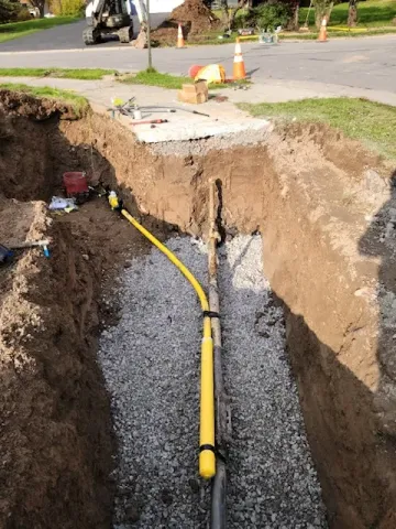 Completing the final tie-in of 6,000 ft. of new gas main and 90 new gas services in Henrietta, NY.