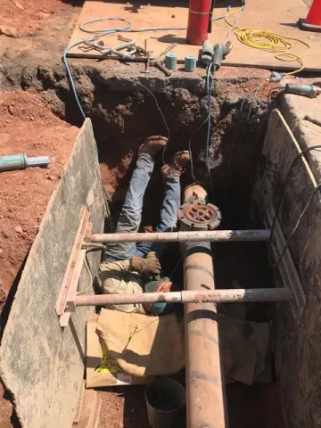 Welding an 8" bottom out in Ontario, NY.