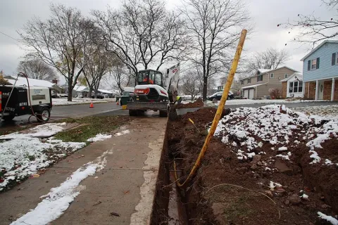 Installing 2" gas main in Hilton, NY.