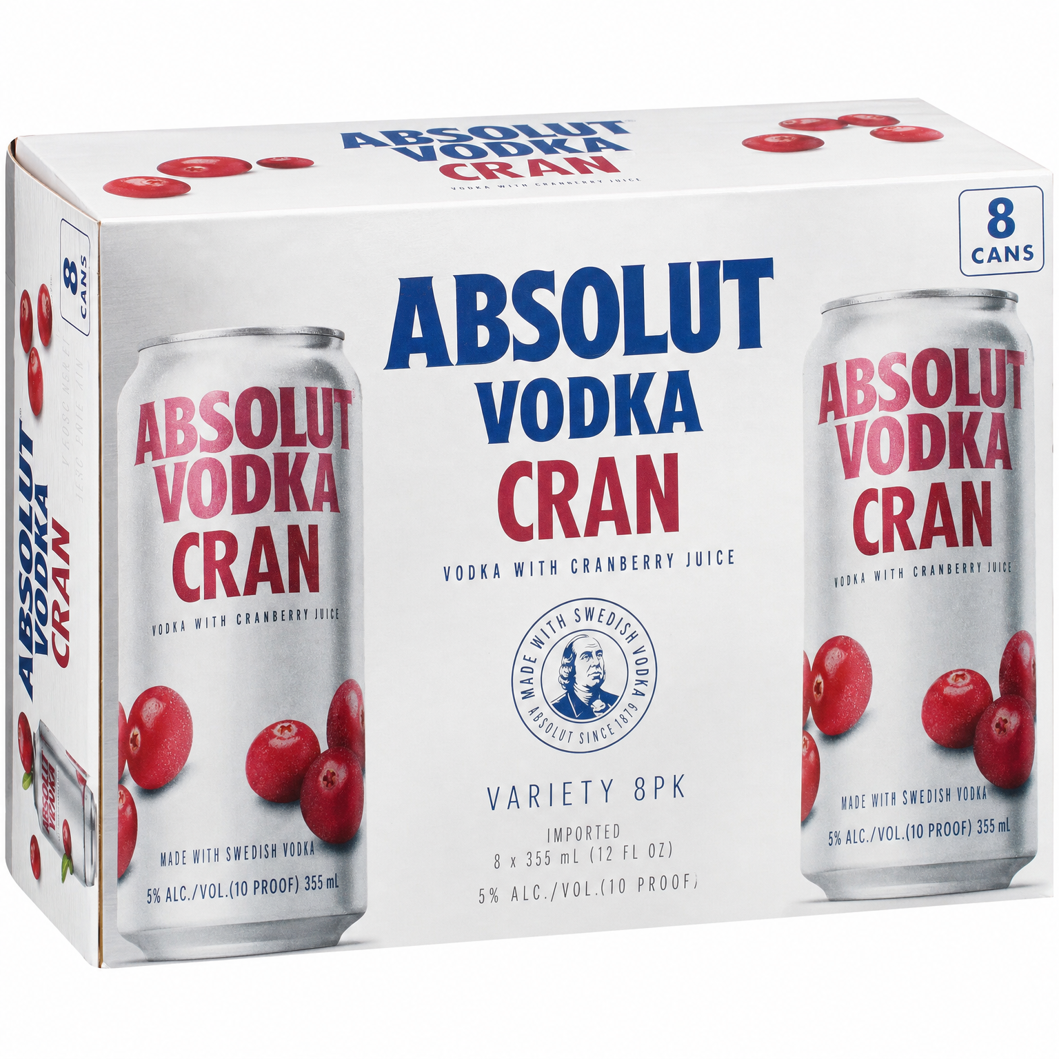 Absolut Vodka Cran Variety 8pk 12oz Cans