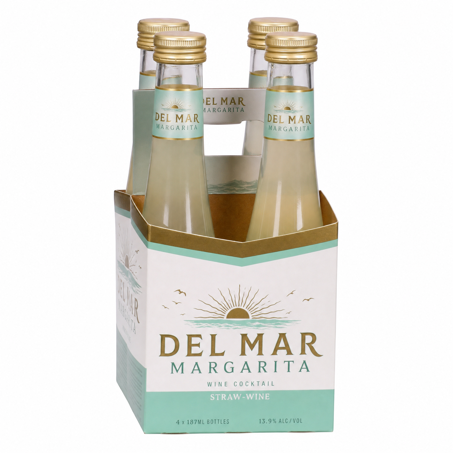 Del Mar Margarita Straw-Wine 4Pk