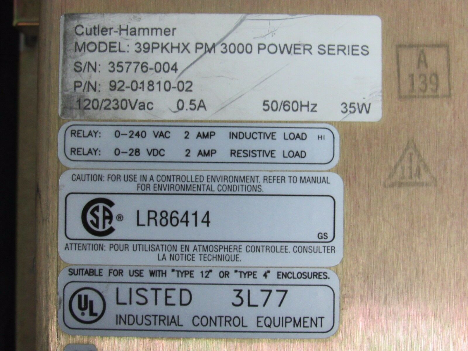 Cutler Hammer PanelMate 39PKHX