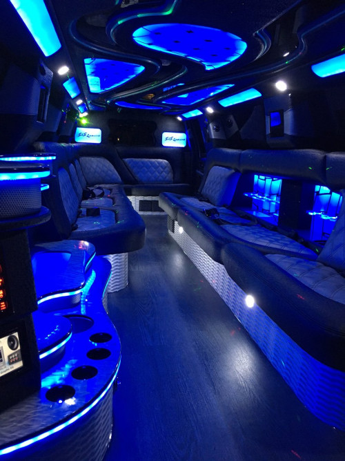Chevy Tahoe Limo blue interior