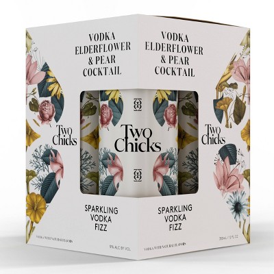 Two Chicks Vodka Fizz Pear & Elderflower 4X355ml